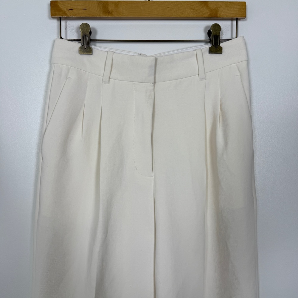 Aritzia Wilfred Effortless Pant 25” inseam Ivory Wide Leg Trouser Size 6 NWOT - Picture 3 of 9